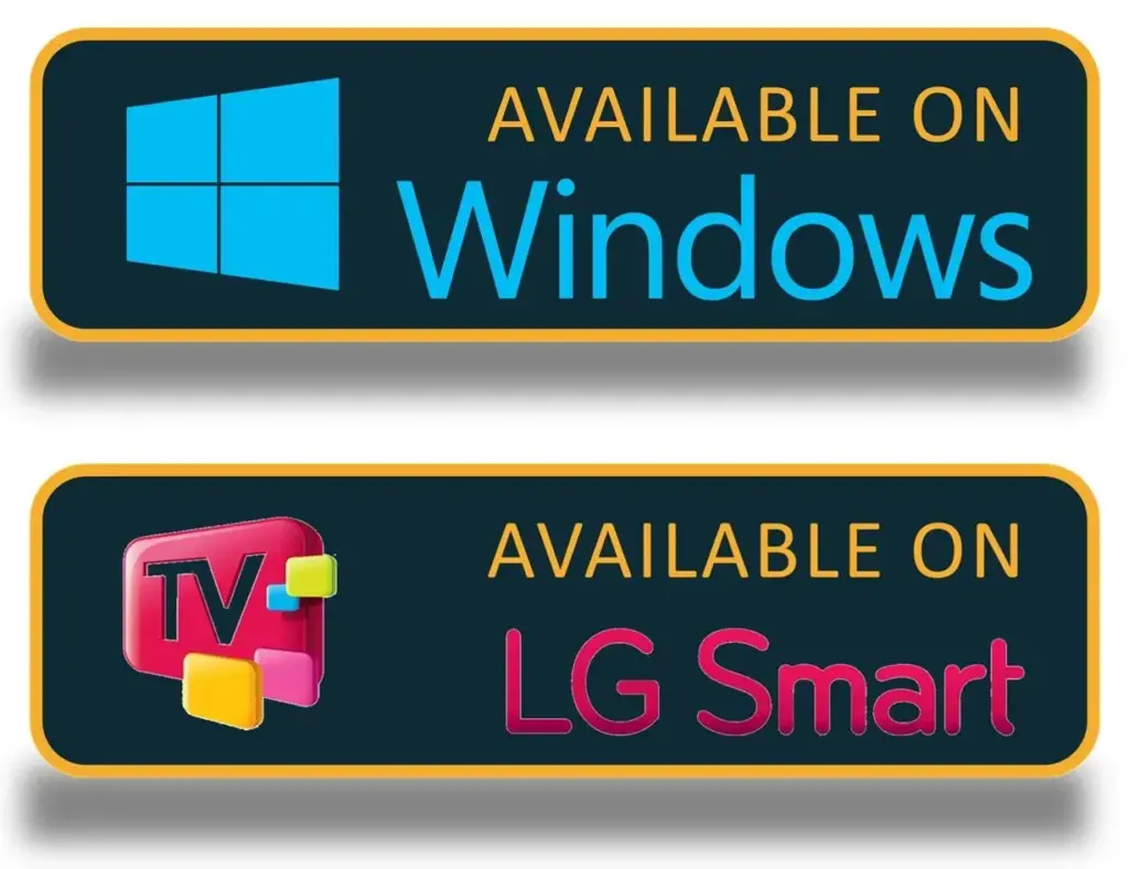 trendyscreen IPTV app interface on LG smart TV and windows